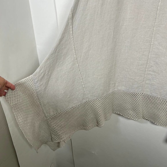 CONTESSA TERESA Lagenlook Boho Cotton Linen Blend Dress M Tan Made in Italy - Picture 5 of 9